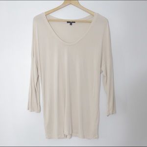 2/$15 Gap | Light Cream 3/4 Sleeve Shirt | Large